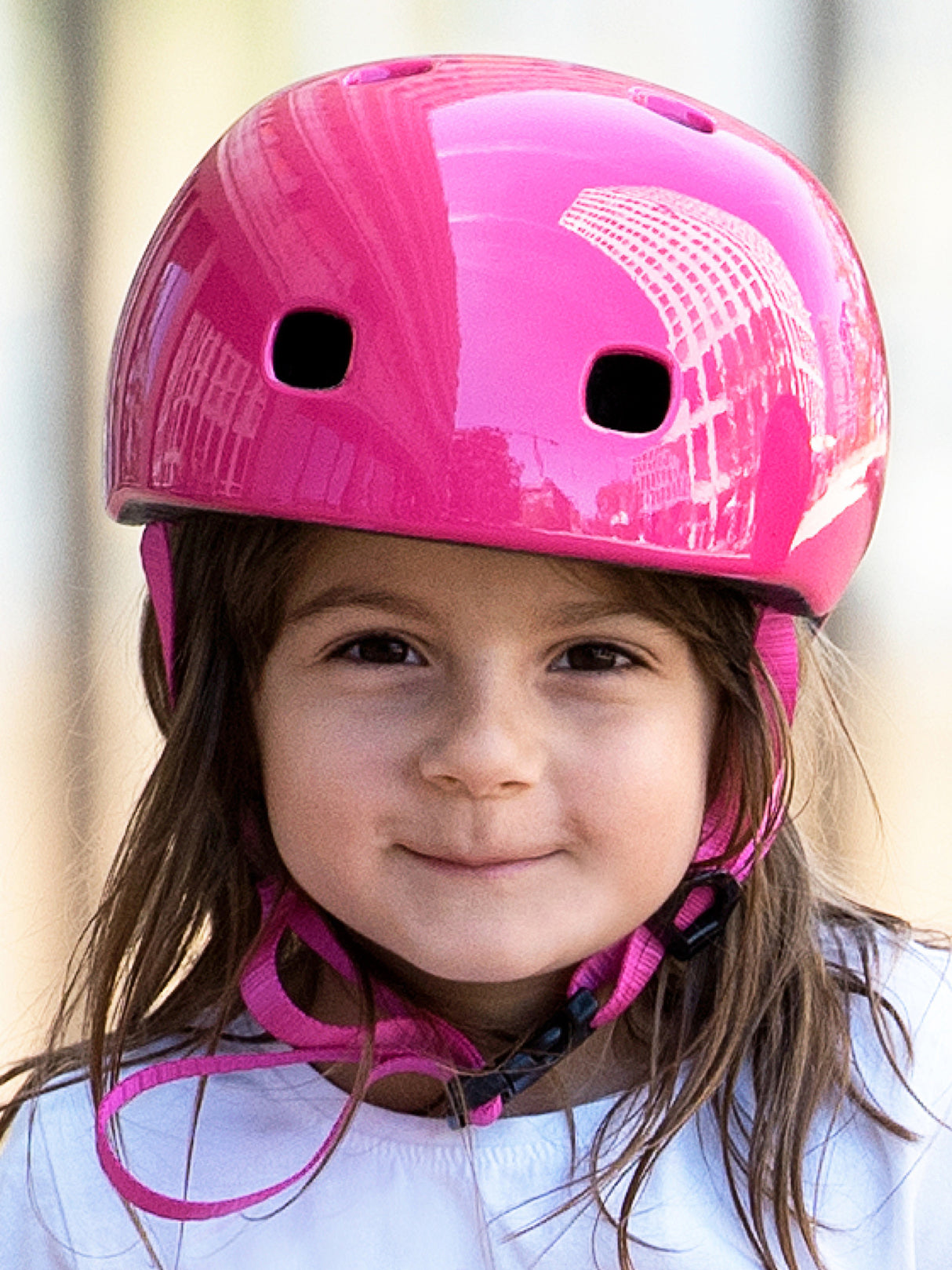 Casque Framboise Brillant - Lumière Led Intégrée
