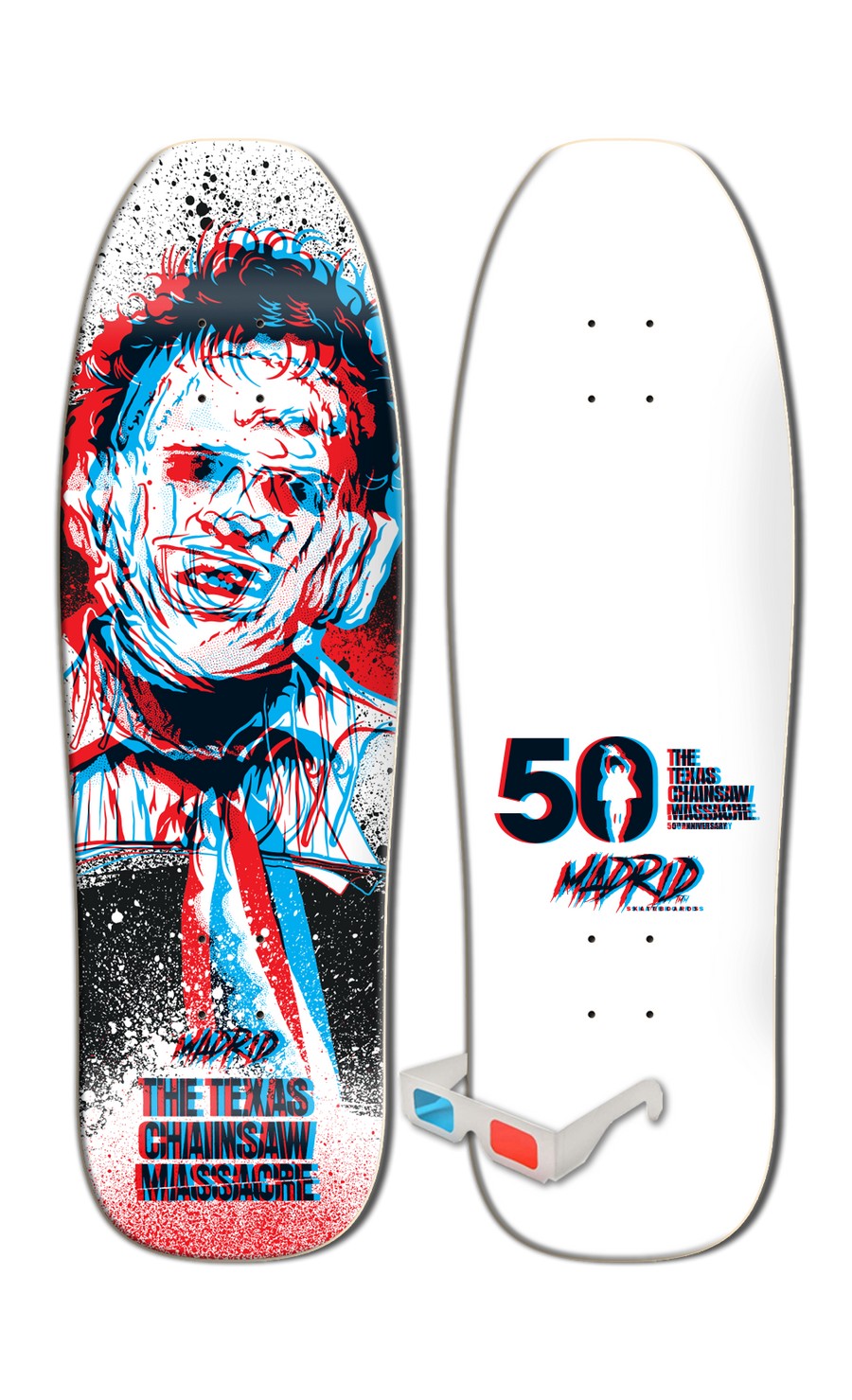 Madrid X Texas Chainsaw Massacre Limited Edition Headcheese 3D 9.5" Old School Skateboard Deck