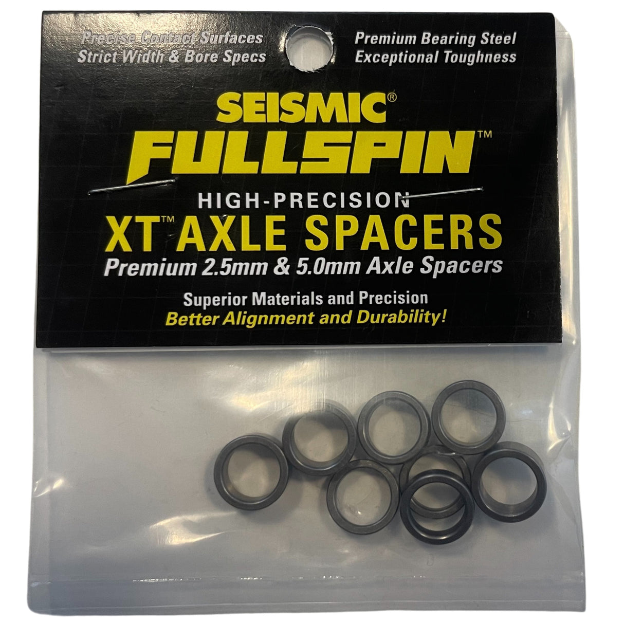 Seismic Fullspin High-Precision Xt Steel Axle Spacers (Set Of 8)