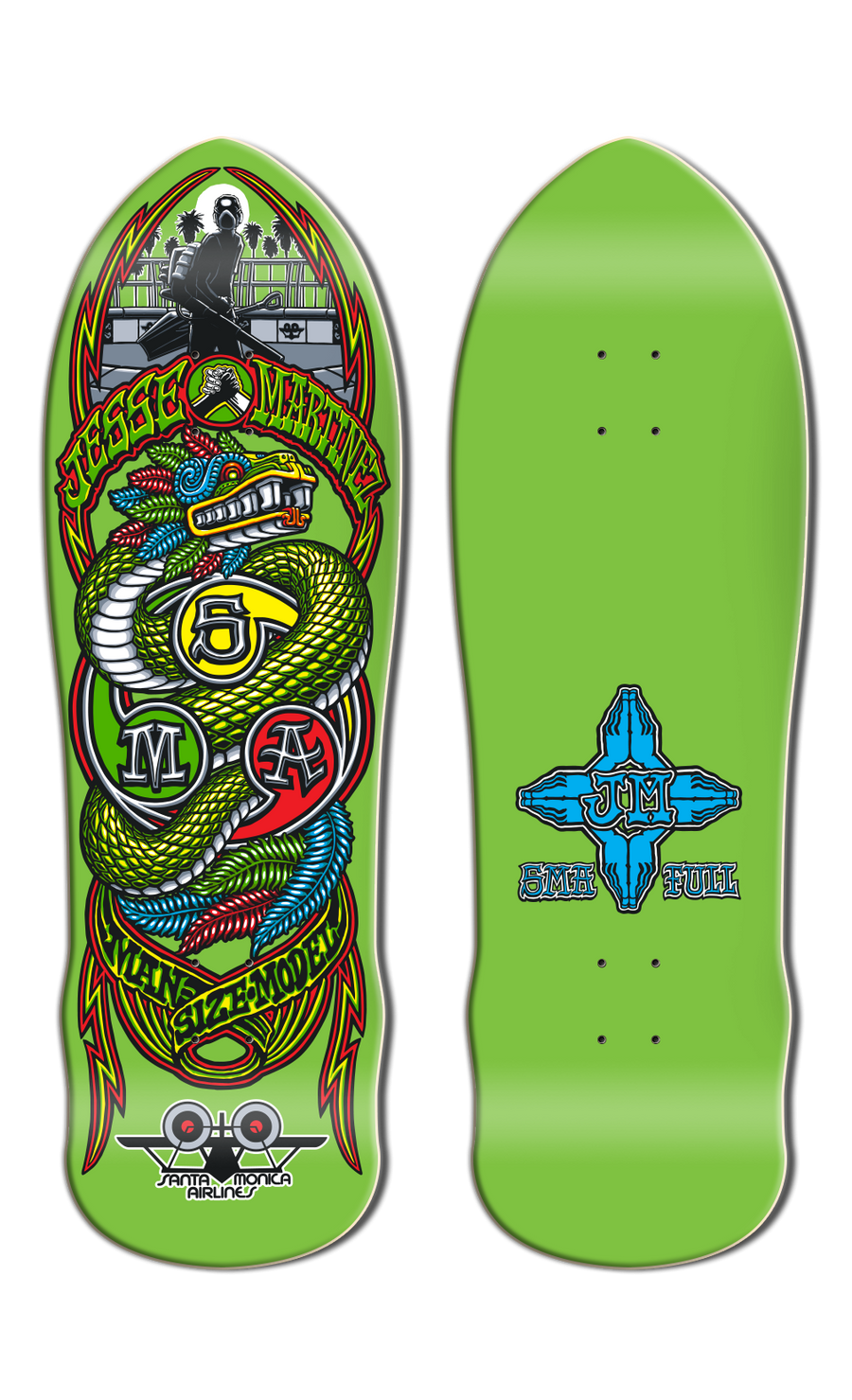 Santa Monica Airlines Jesse Martinez Snake 9.875" Old School Skateboard Deck 2