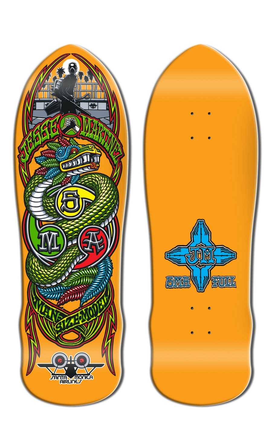 Santa Monica Airlines Jesse Martinez Snake 9.875" Old School Skateboard Deck