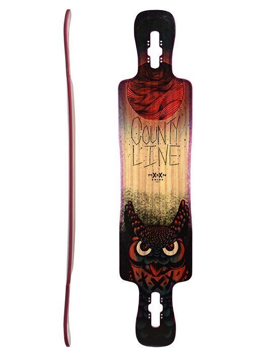 Moonshine County Line Soft Red/Natural/Blacklongboard Deck