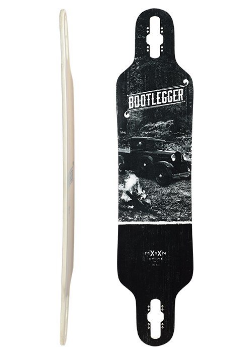 Moonshine Bootlegger Black/White Longboard Deck