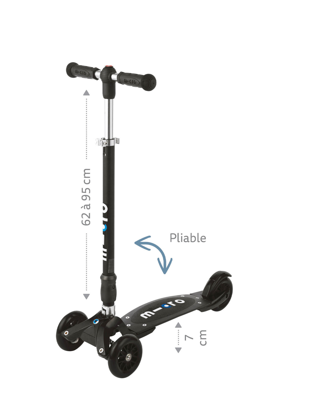 Kickboard Compact T-Bar & Joystick (Interchangeable) - Noir