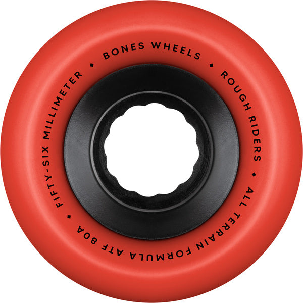 Bones Wheels (Jeu De 4) Atf 56Mm Rough Riders 80A Red