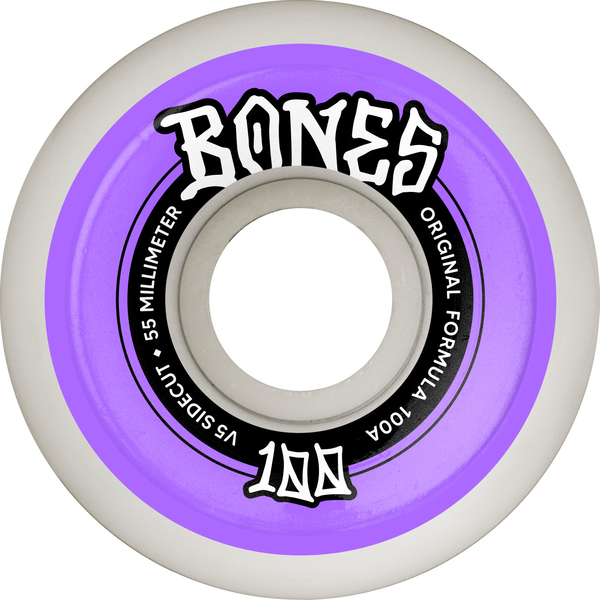 Bones Wheels (Jeu De 4) 100'S 55Mm V5 100A Sidecut White