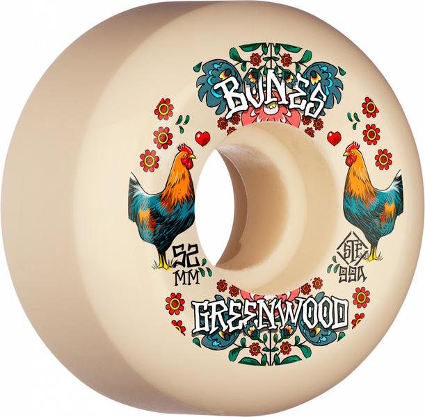 Bones Wheels (Jeu De 4) Stf 52Mm V5 Greenwood Decoupe 99A