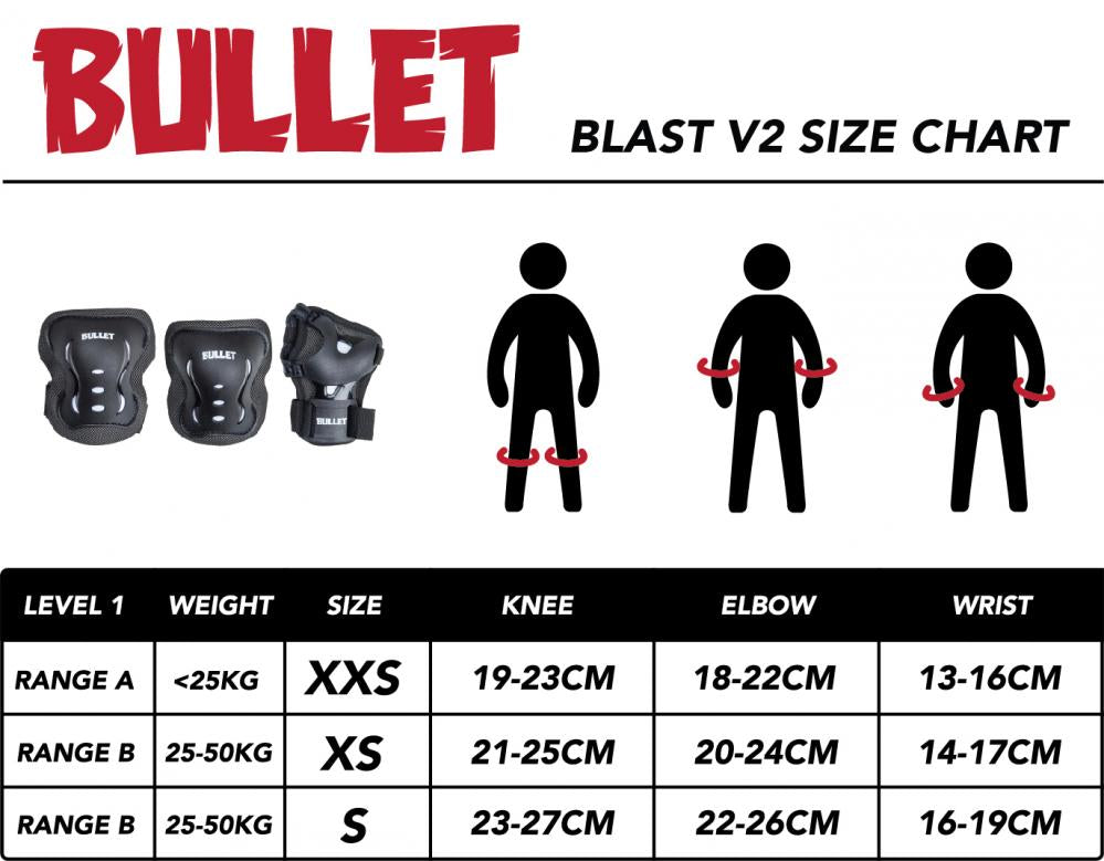 Bullet Triple Padset (Uk) Blast V2 Junior 3-6 Yrs