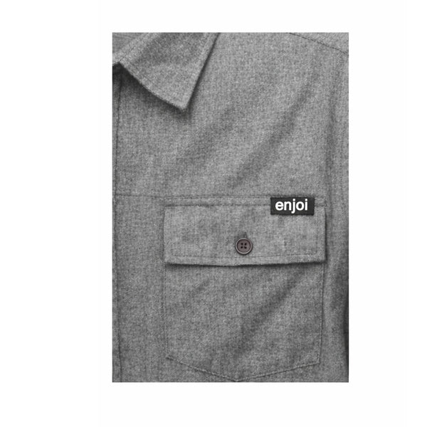 Enjoi Chemise Ls Keith Haringbone Flannel Top Charcoal