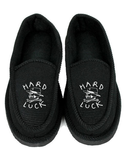 Hard Luck Slippers Og House Black White