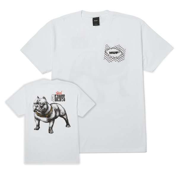 Tee-shirt Huf 4 The Dawgs SS White