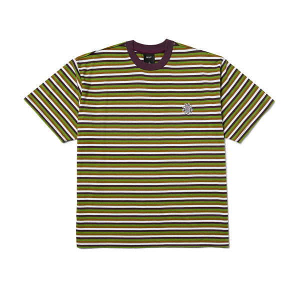 Tee-shirt Huf Apollo Striped SS Knit Boxy Top Green