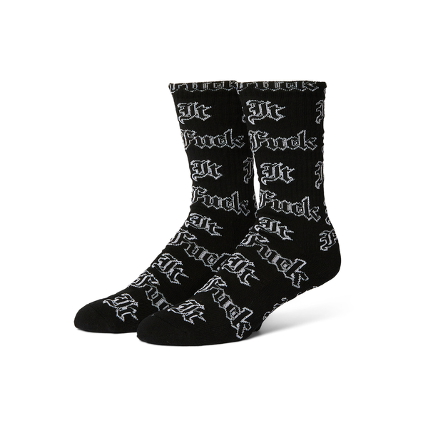 Chaussettes Huf Fuck It Old English Black