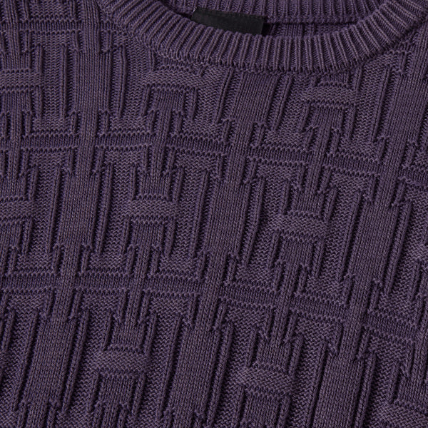 Pull Huf Interlaced Jacquard Overdyed Crew Raisin