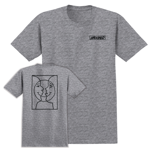 Krooked T-Shirt Moonsmile Raw Sport Grey Ss