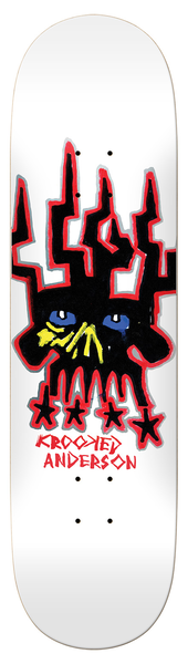 Planche de skateboard Krooked Manderson Skull King White 8,38"