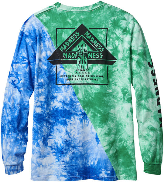 Madness T-Shirt Tie Dye Split V2 Ls Green Cool Grey