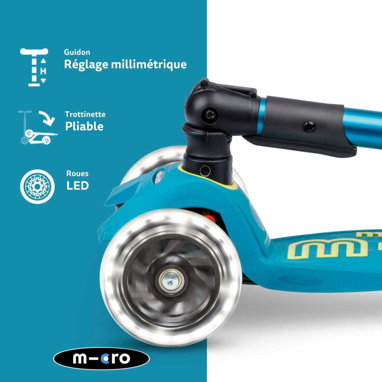 Maxi Micro Deluxe Pliable Led - Vert Pétrole