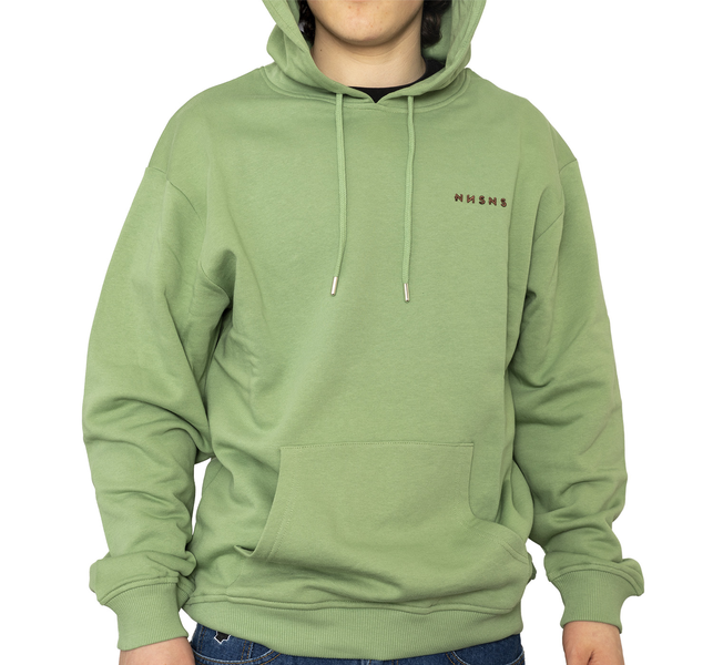 Sweat à capuche Nonsense Script Embroided Light Green Brown