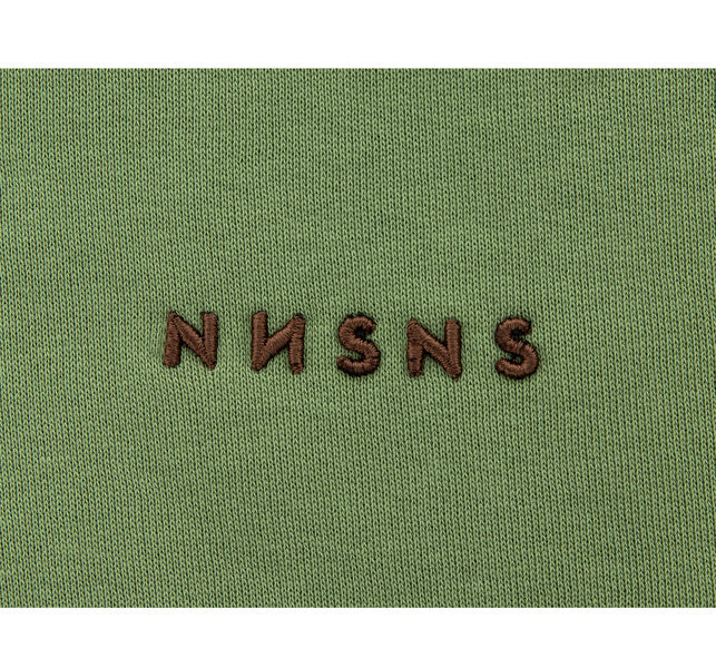 Sweat à capuche Nonsense Script Embroided Light Green Brown
