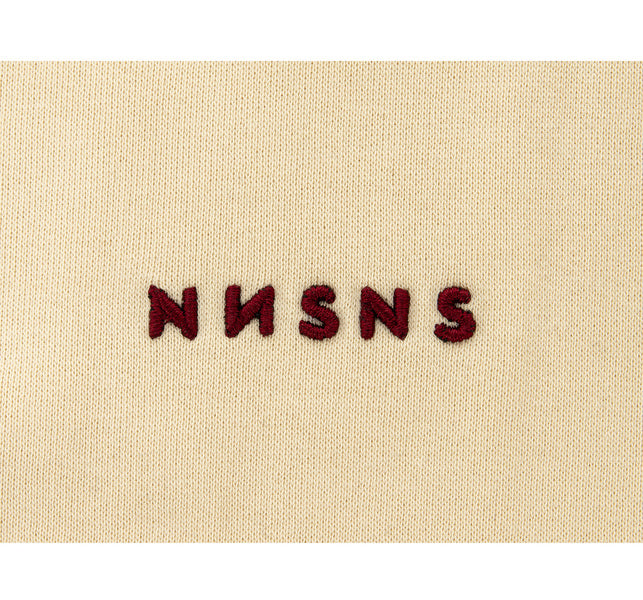 Sweat à capuche Nonsense Script Embroided Natural Burgundy