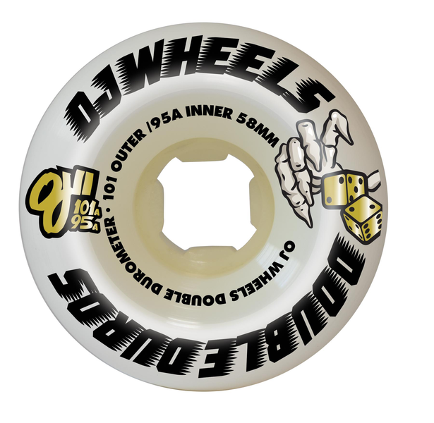 Oj Wheels (Jeu De 4) 58Mm Double Duro White 101A/95A