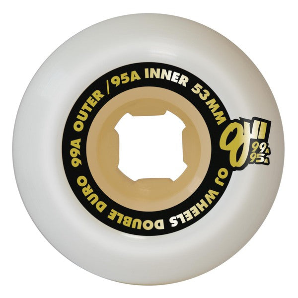 Oj Wheels (Jeu De 4) 53Mm Double Duro White Gum 99A 95A