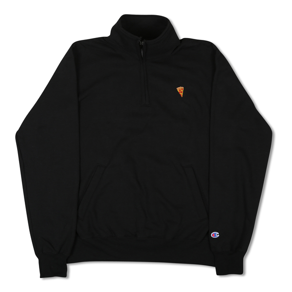 Pizza Sweat Emoji Champion 1-4 Zip Fleece Black