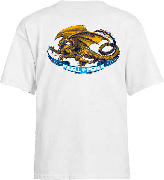 Powell T-Shirt Oval Dragon Ss White