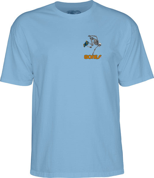 Powell T-Shirt Skateboard Skeleton Ss Baby Blue