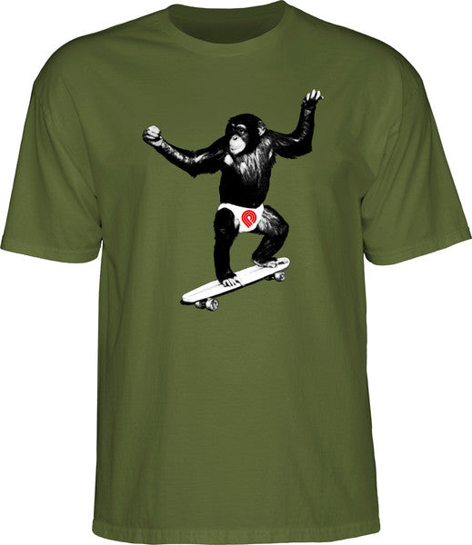 Powell T-Shirt Skate Chimp Ss Military Green