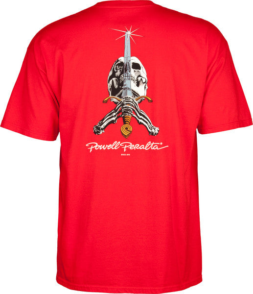 Powell T-Shirt Skull & Sword Ss Red