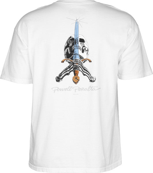 Powell T-Shirt Skull & Sword Ss White