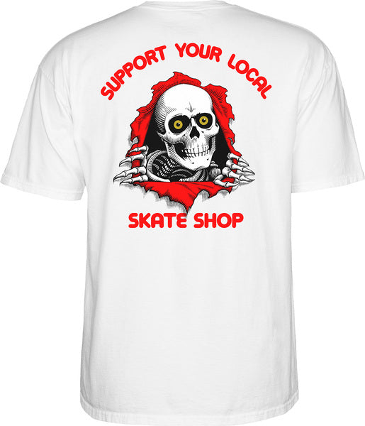 Powell T-Shirt Support Your Local Skate Shop Ss Wht