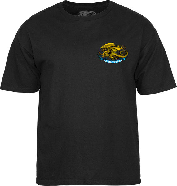 Powell T-Shirt Youth Oval Dragon Ss Navy