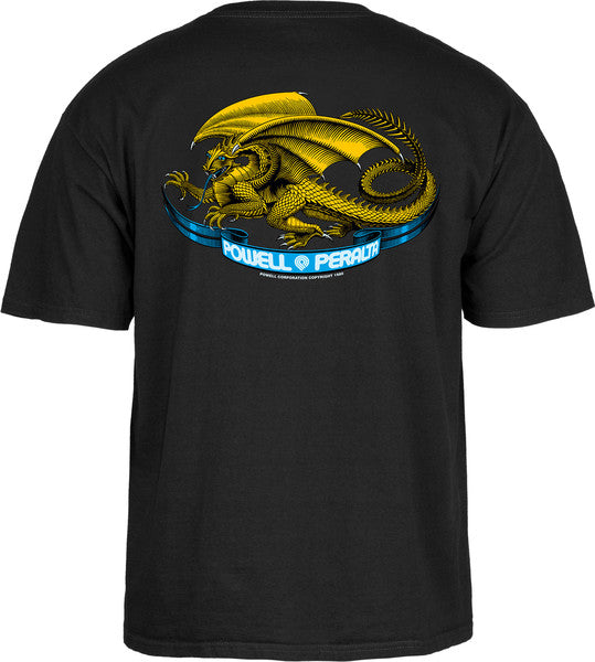 Powell T-Shirt Youth Oval Dragon Ss Navy