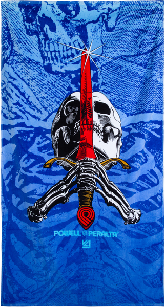 Serviette de plage Powell Peralta Skull & Sword Blue Fade