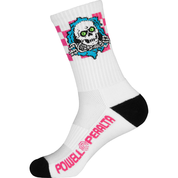 Powell Socks Ripper Blue Pink White Checker Stripes