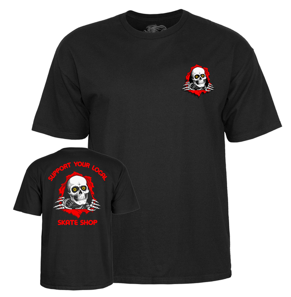 Powell T-Shirt Support Your Local Skate Shop Ss Blk