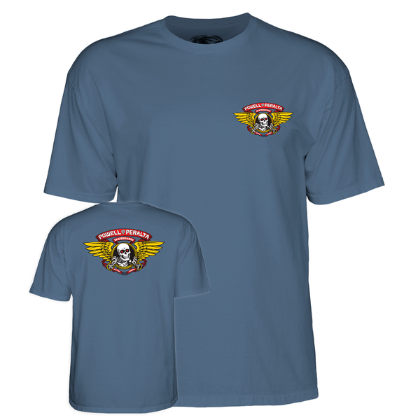 Powell T-Shirt Winged Ripper Ss Indigo Blue