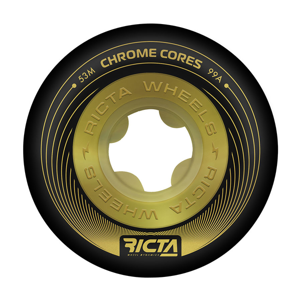Ricta Wheels (Jeu De 4) 53Mm Chrome Core Black Gold 99A