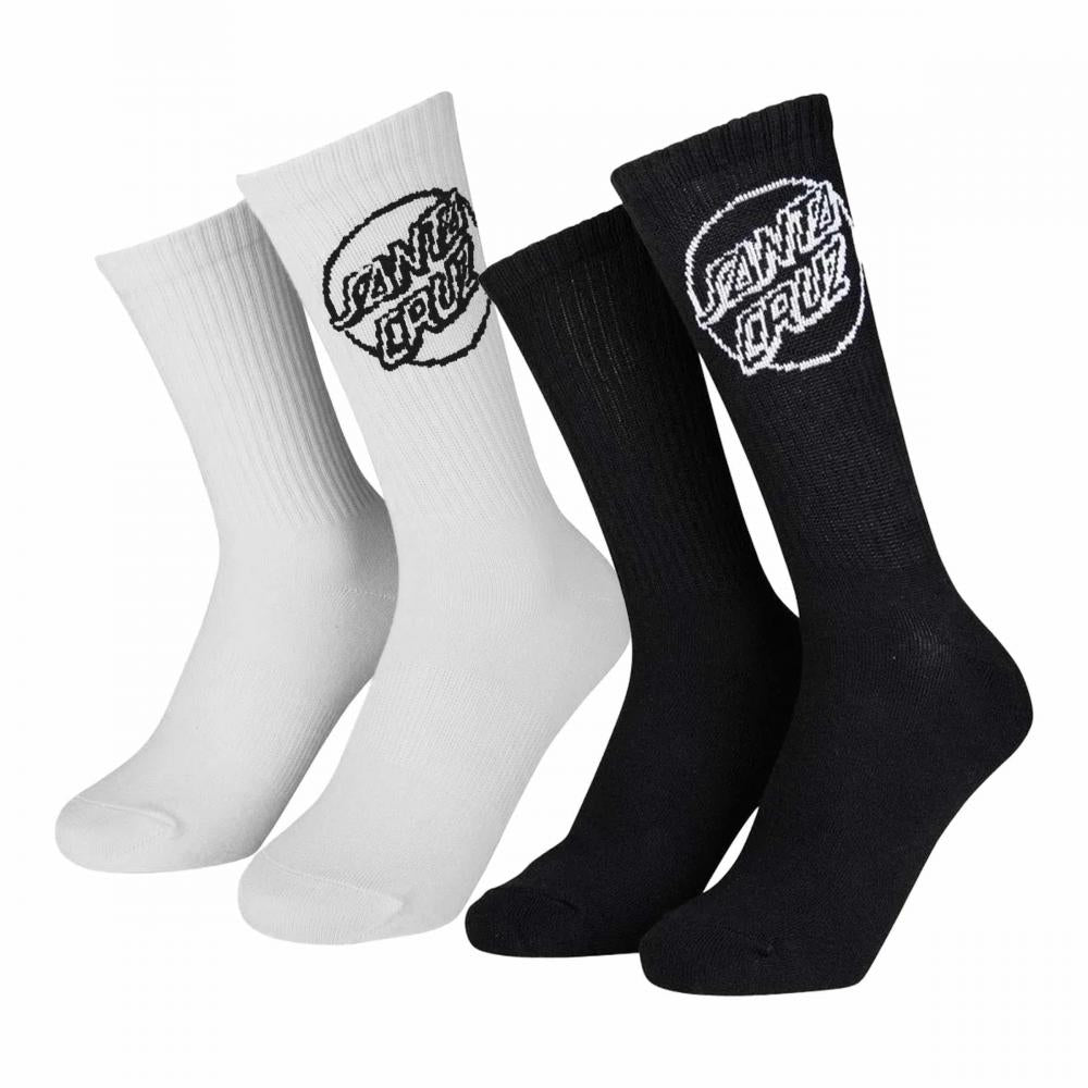 Chaussettes Santa Cruz Opus Dot Socks (2 pack) White & Black