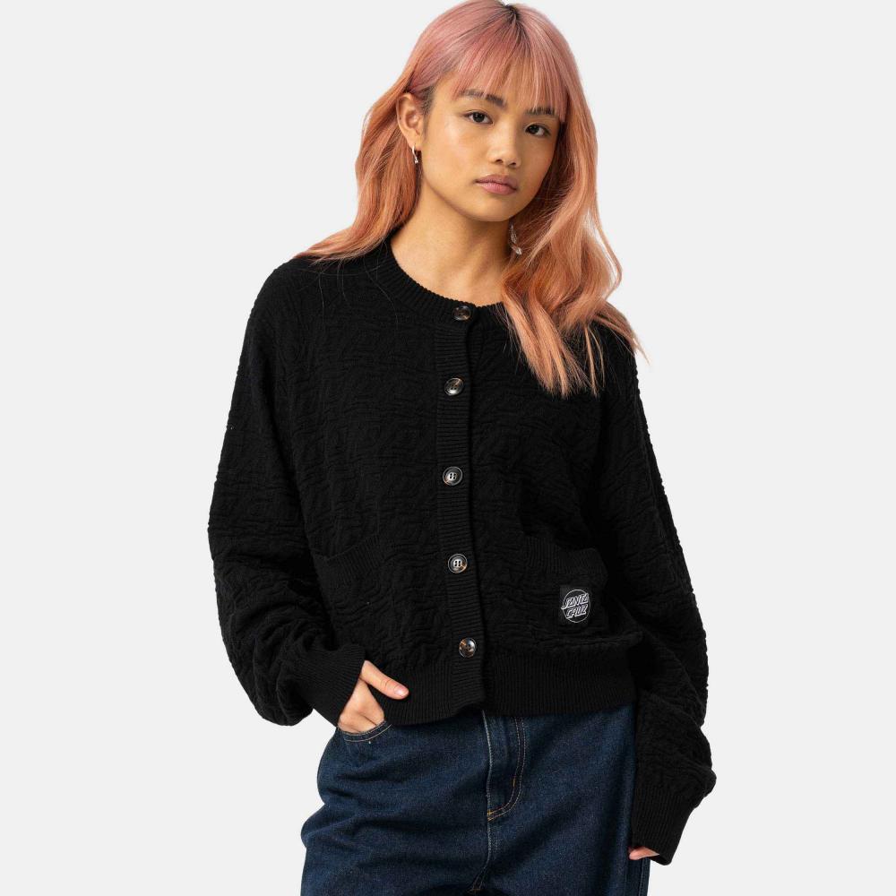 Sweat col rond femme Santa Cruz Wharf Knit Cardigan Black