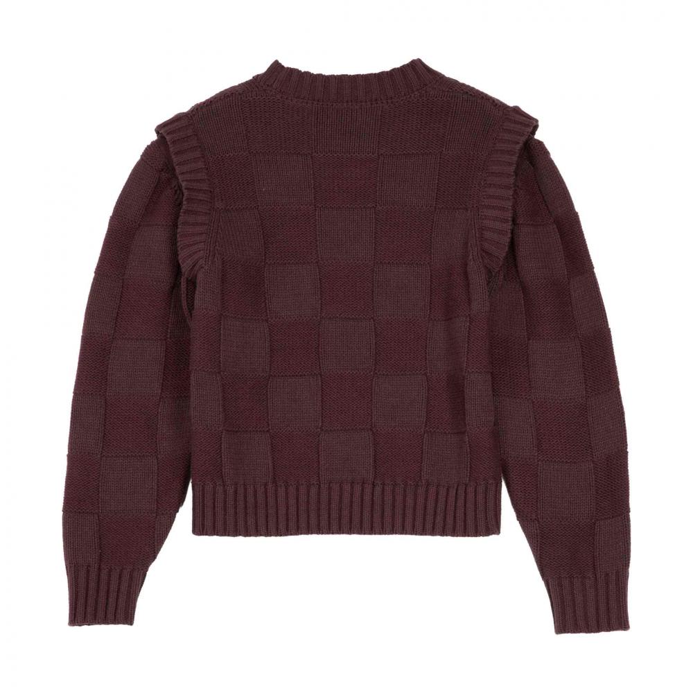 Pull femme Santa Cruz Check 2-in-1 Knit Cocoa Powder