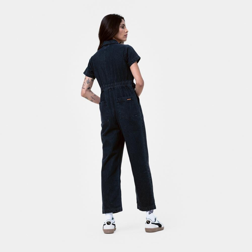 Pantalon femme Santa Cruz Line Up Utility Jumpsuit Black Wash