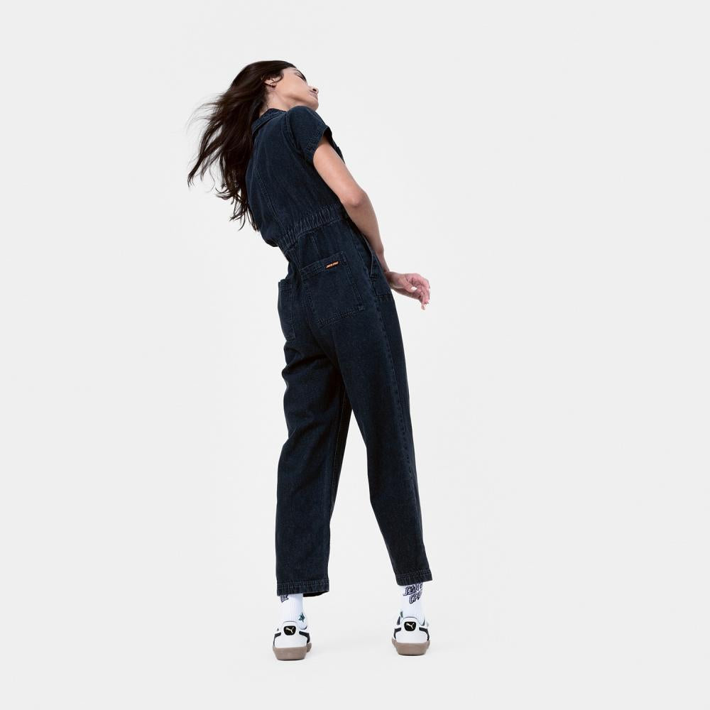 Pantalon femme Santa Cruz Line Up Utility Jumpsuit Black Wash