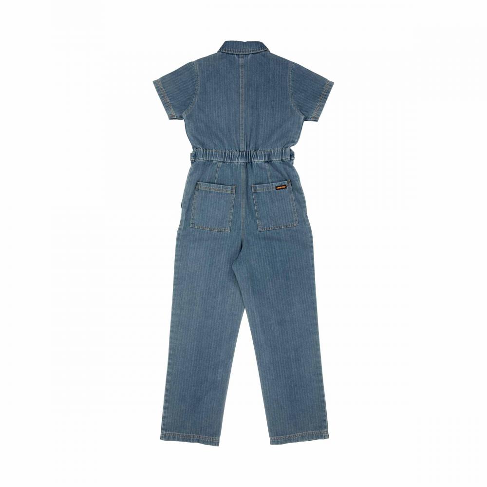 Pantalon femme Santa Cruz Line Up Utility Jumpsuit Light Blue Stripe