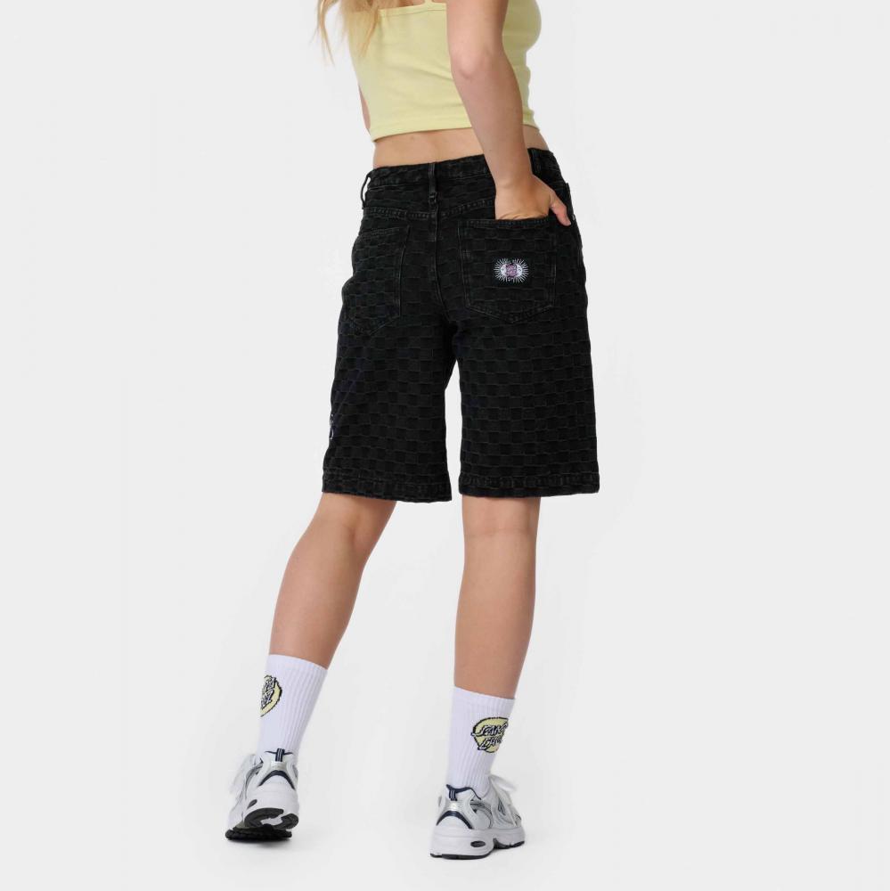 Short femme Santa Cruz Split Sun Black Wash Check