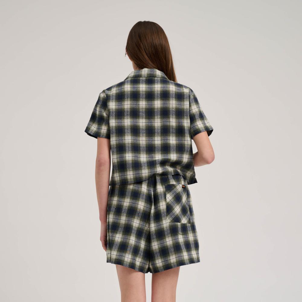 Chemise femme Santa Cruz Classic Check Crop Navy / Green Check