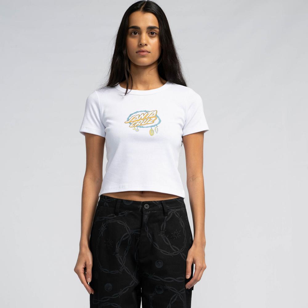 Tee-shirt femme Santa Cruz Barbed Oval Dot Front White